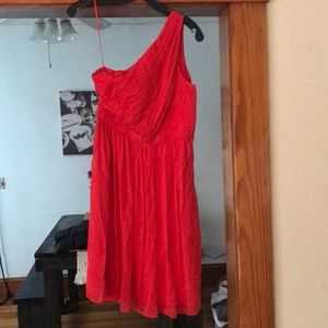 J. Crew red one shoulder dress